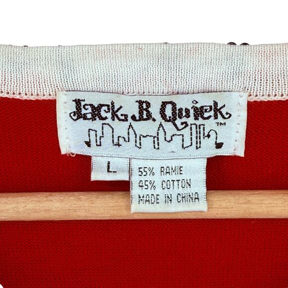 Jack B Quick Christmas Kitten Cat Sequin Embellished Sweater Womens Sz L Holiday - Picture 9 of 9